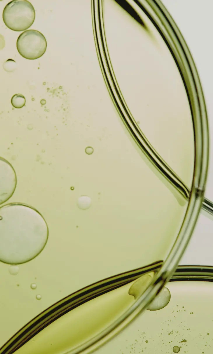 Close-up of botanical liquid texture
